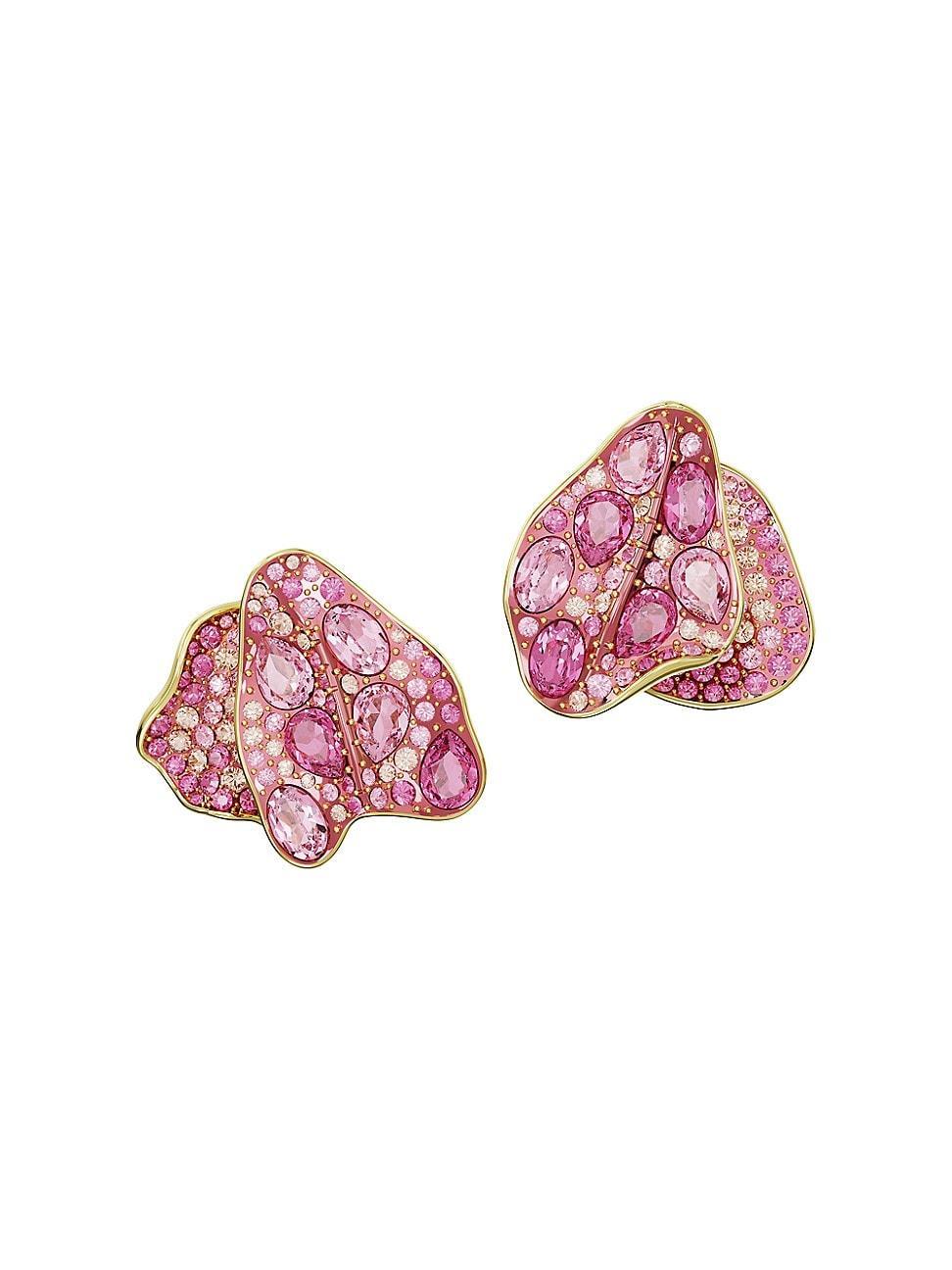 Womens Florere Goldtone & Swarovski Crystal Asymmetric Petal Stud Earrings Product Image