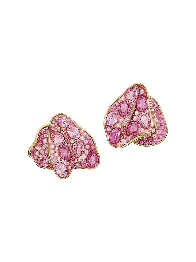 Womens Florere Goldtone & Swarovski Crystal Asymmetric Petal Stud Earrings Product Image