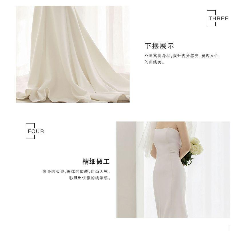 Strapless Plain Mermaid Wedding Gown Product Image