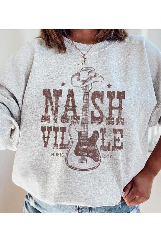 Nashville Cowboy Guitar Graphic Fleece Sweatshirts Product Image