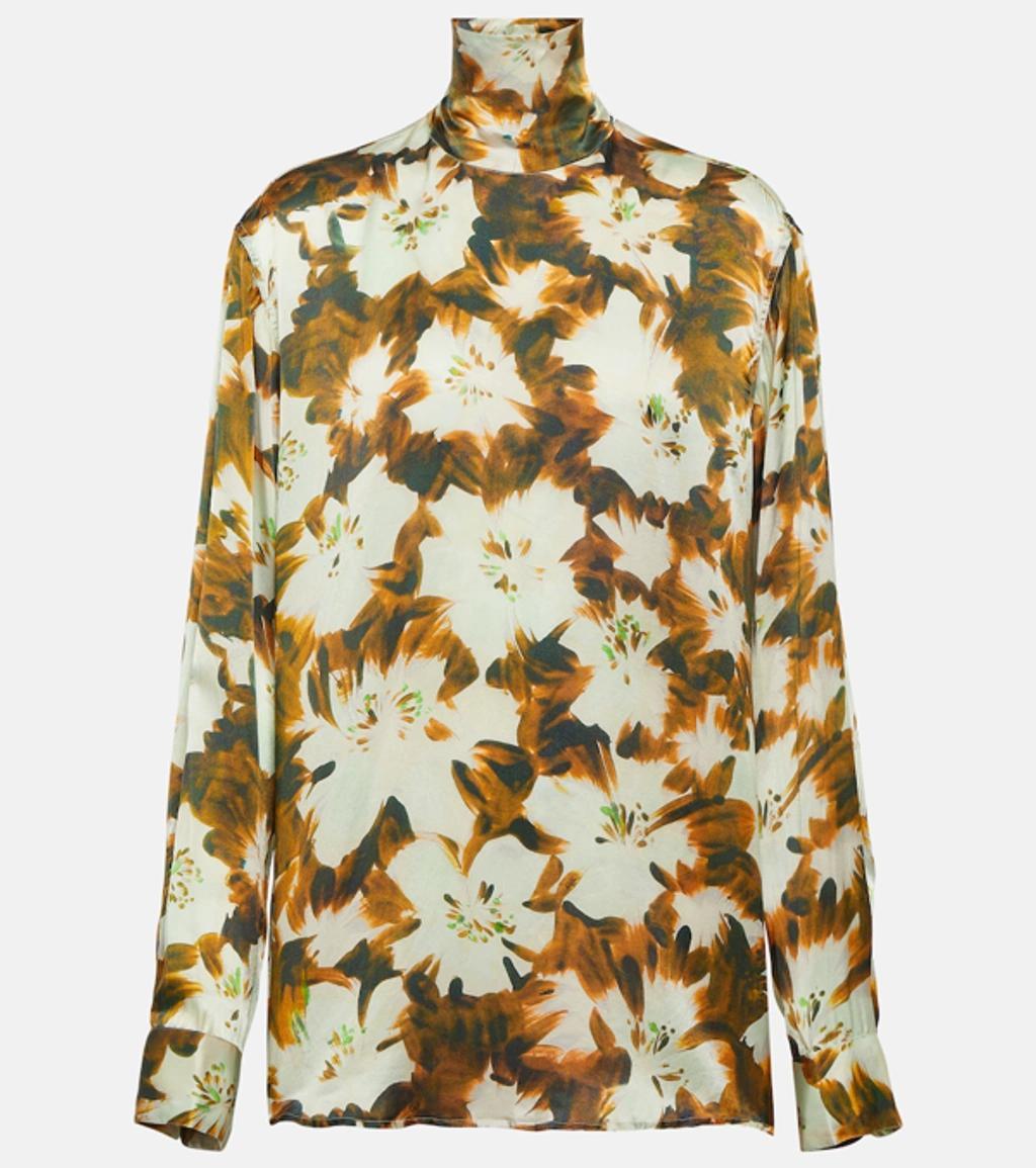 DRIES VAN NOTEN Top Contisy Aus Seide In Multicoloured product image