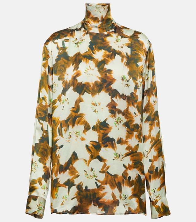 DRIES VAN NOTEN Top Contisy Aus Seide In Multicoloured Product Image