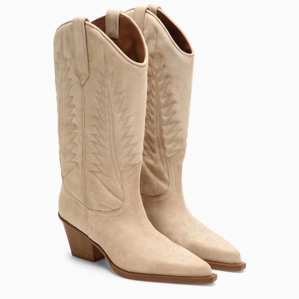 PARIS TEXAS Rosario Suede Cowboy Boots In Beige Product Image