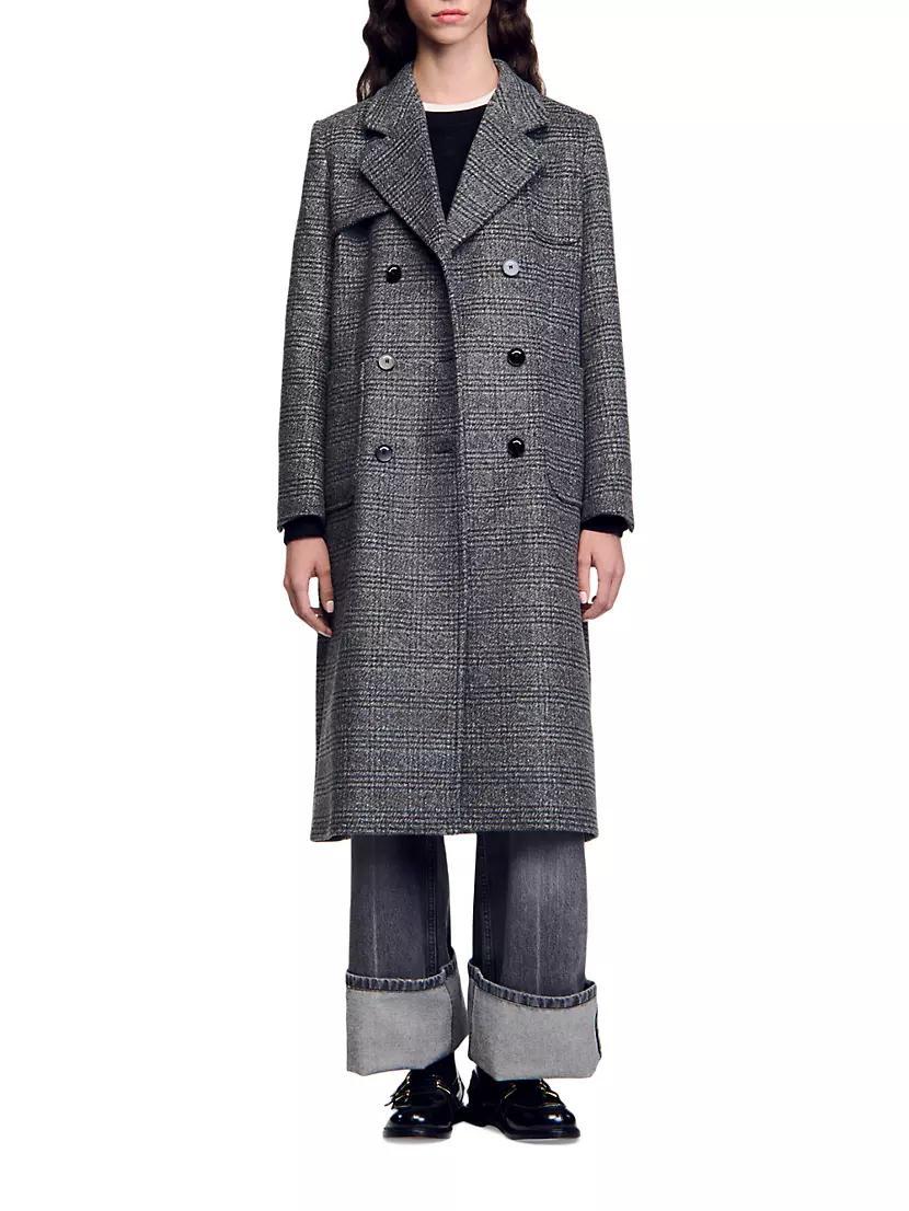 Long Checked Coat Product Image