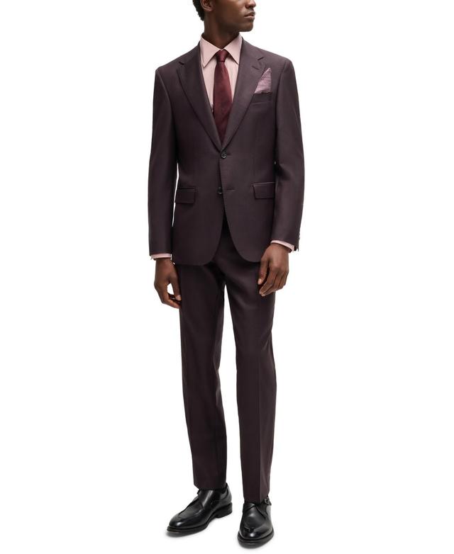 Boss by Hugo Boss Mens Micro-Patterned Regular-Fit Suit Product Image