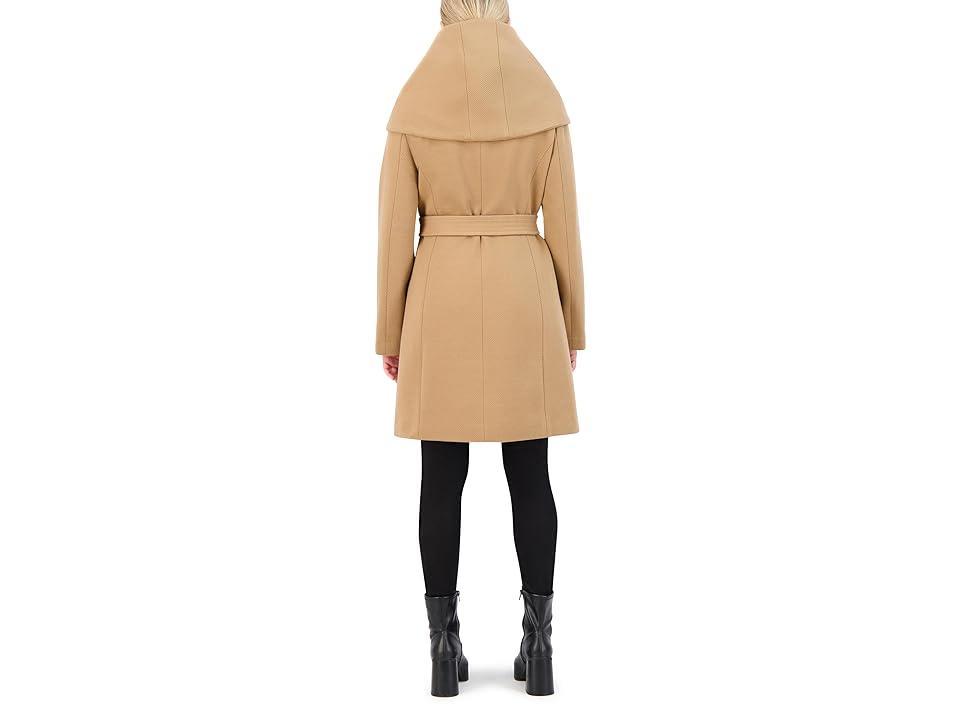 Cole Haan Belted Asymmetric Zip Front Soft Twill Coat Women's Coat Product Image