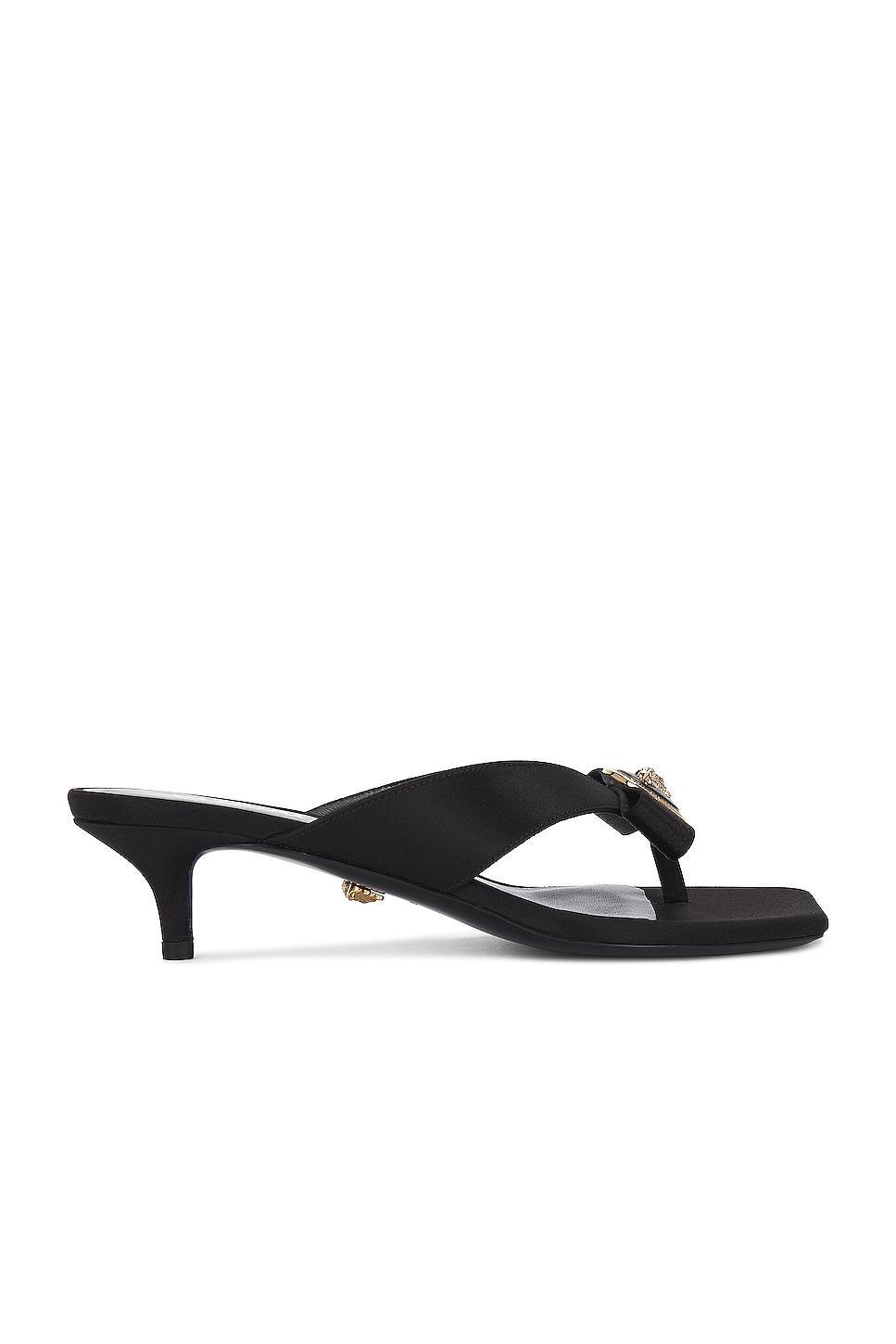 VERSACE Fabric Sandals in Black - Black. Size 36.5 (also in ). Product Image