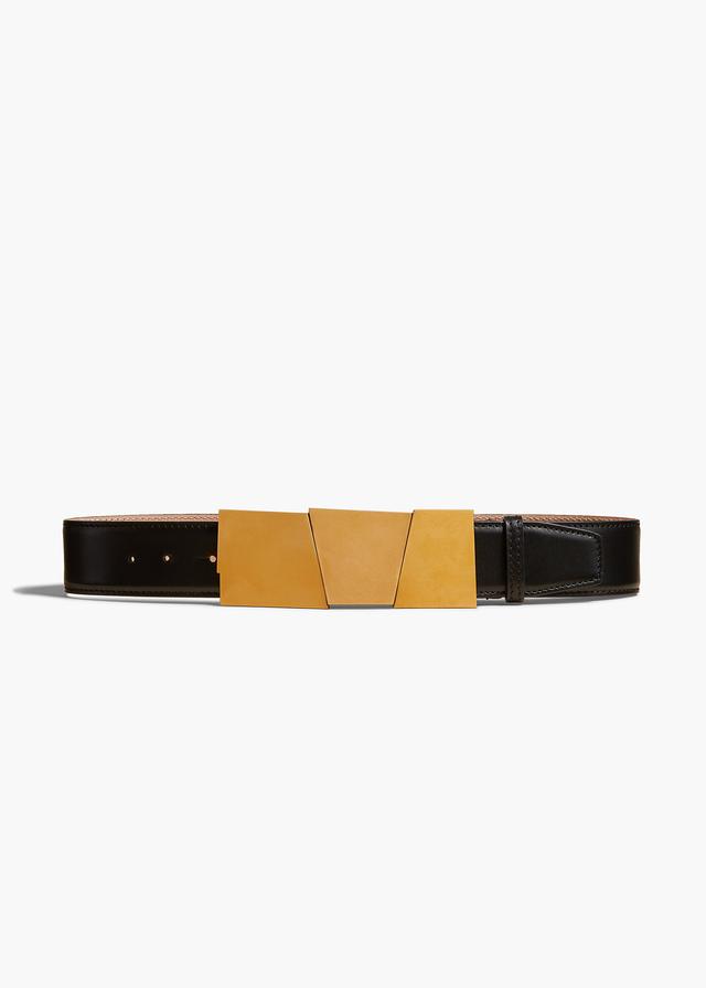 Medium Axel Belt in Black Leather with Gold Product Image