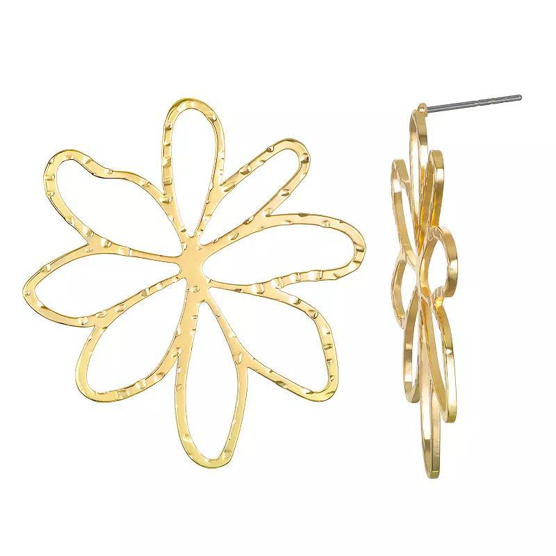 Emberly Gold Tone Flower Post Earrings, Womens Product Image