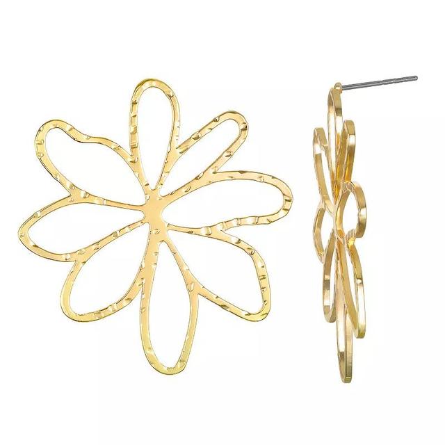 Emberly Gold Tone Flower Post Earrings, Womens Product Image