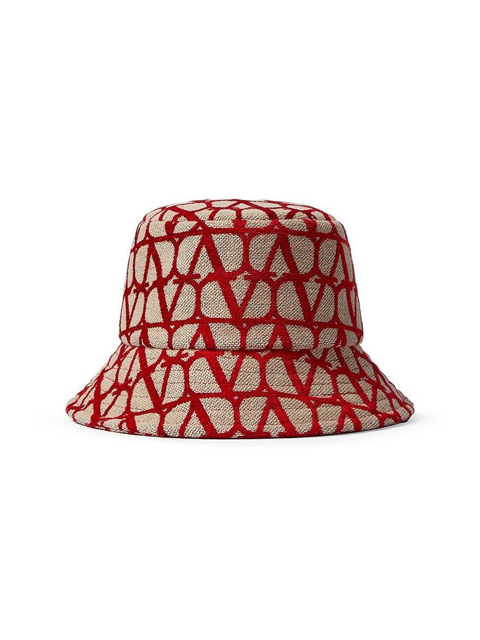 Womens V-Logo Monogram Canvas Bucket Hat Product Image