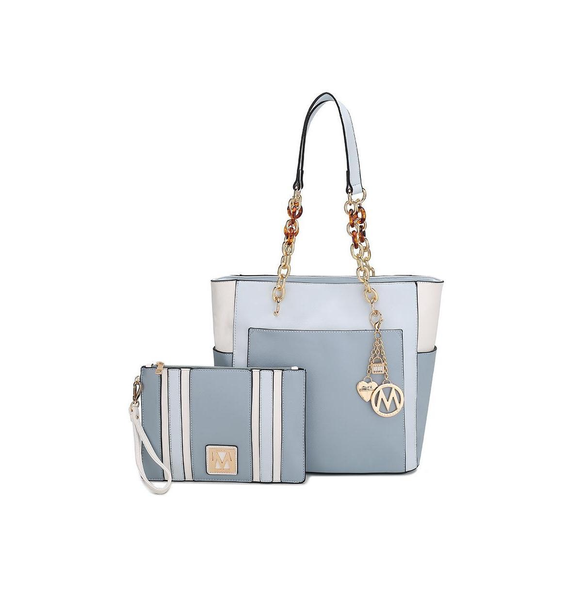 Mkf Collection Rochelle Color Block Women s Tote Bag with Wristlet by Mia K Product Image