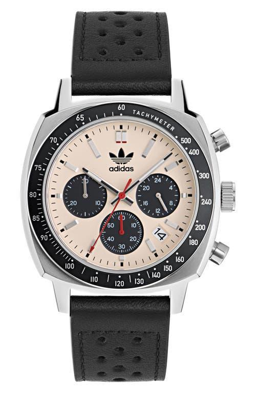 adidas Chronograph Leather Strap Watch Product Image