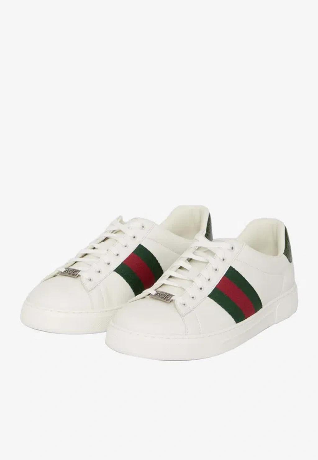 GUCCI Ace Leather Sneaker In White Product Image