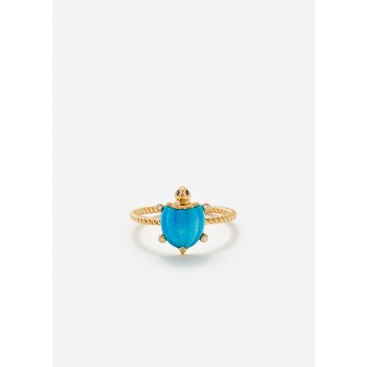 BAGUE MINI TORTUE TURQUOISE OR JAUNE Product Image