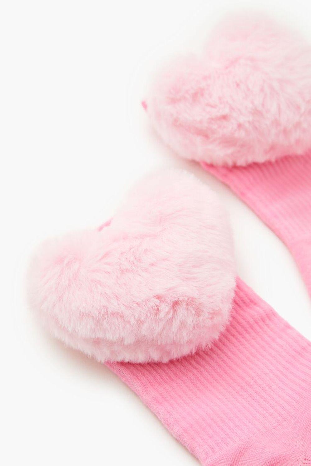 Plush Heart Ribbed Crew Socks | Forever 21 Product Image