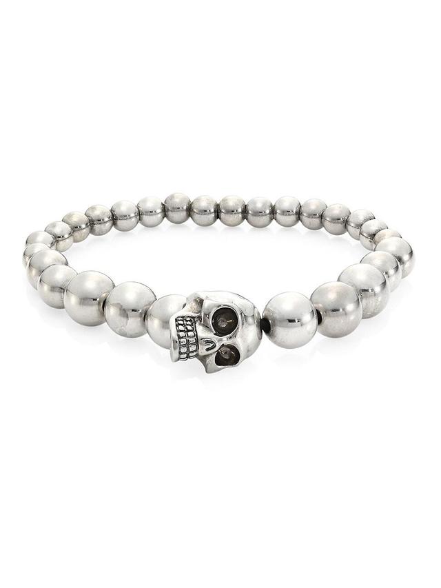 Mens Beaded Skull Bracelet Product Image