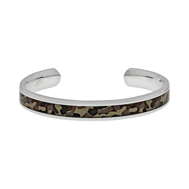 Belk & Co Men's Stainless Steel Brown Camouflage Bangle Product Image