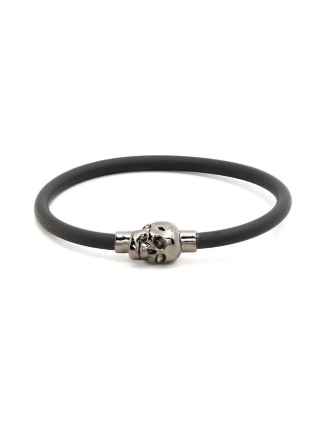 Skull Charm Bracelet In Black Product Image