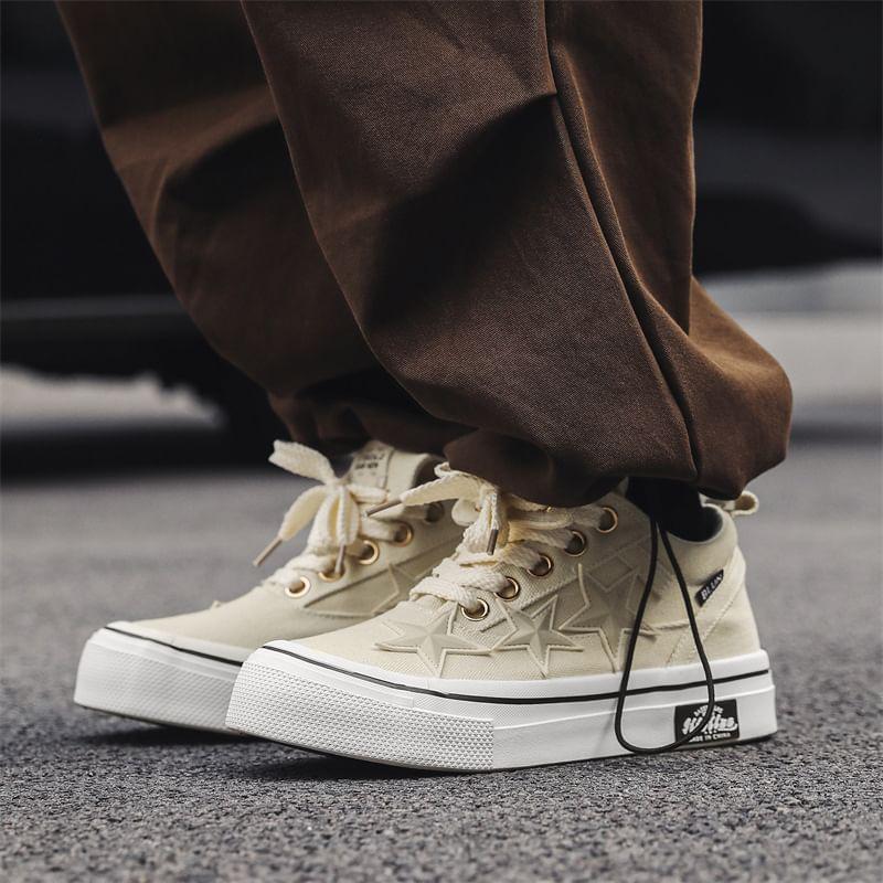 Star Applique Lace-Up Sneakers Product Image