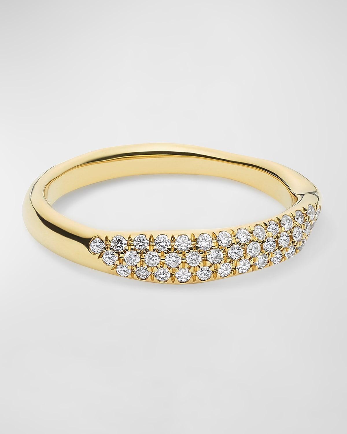 Squiggle Band Ring in 18K Gold with Diamonds Product Image