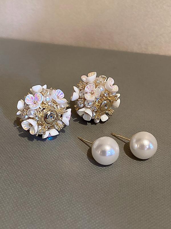 Original Zircon Beads Flower Earrings Product Image