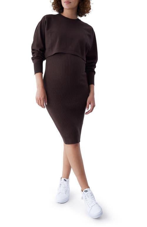 Ingrid & Isabel Side Ruched Long Sleeve Maternity Body-Con Dress Product Image