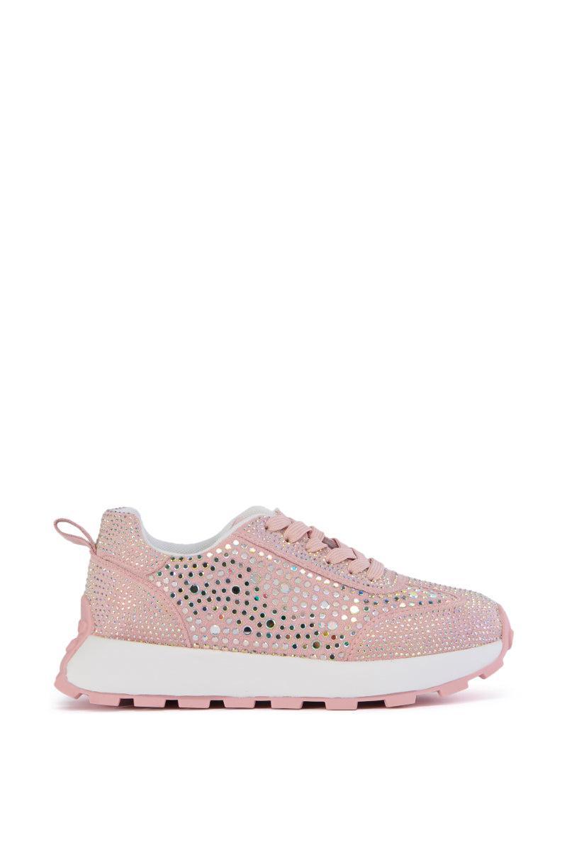 AZALEA WANG NIKOLE PINK EMBELLISHED SNEAKER Product Image