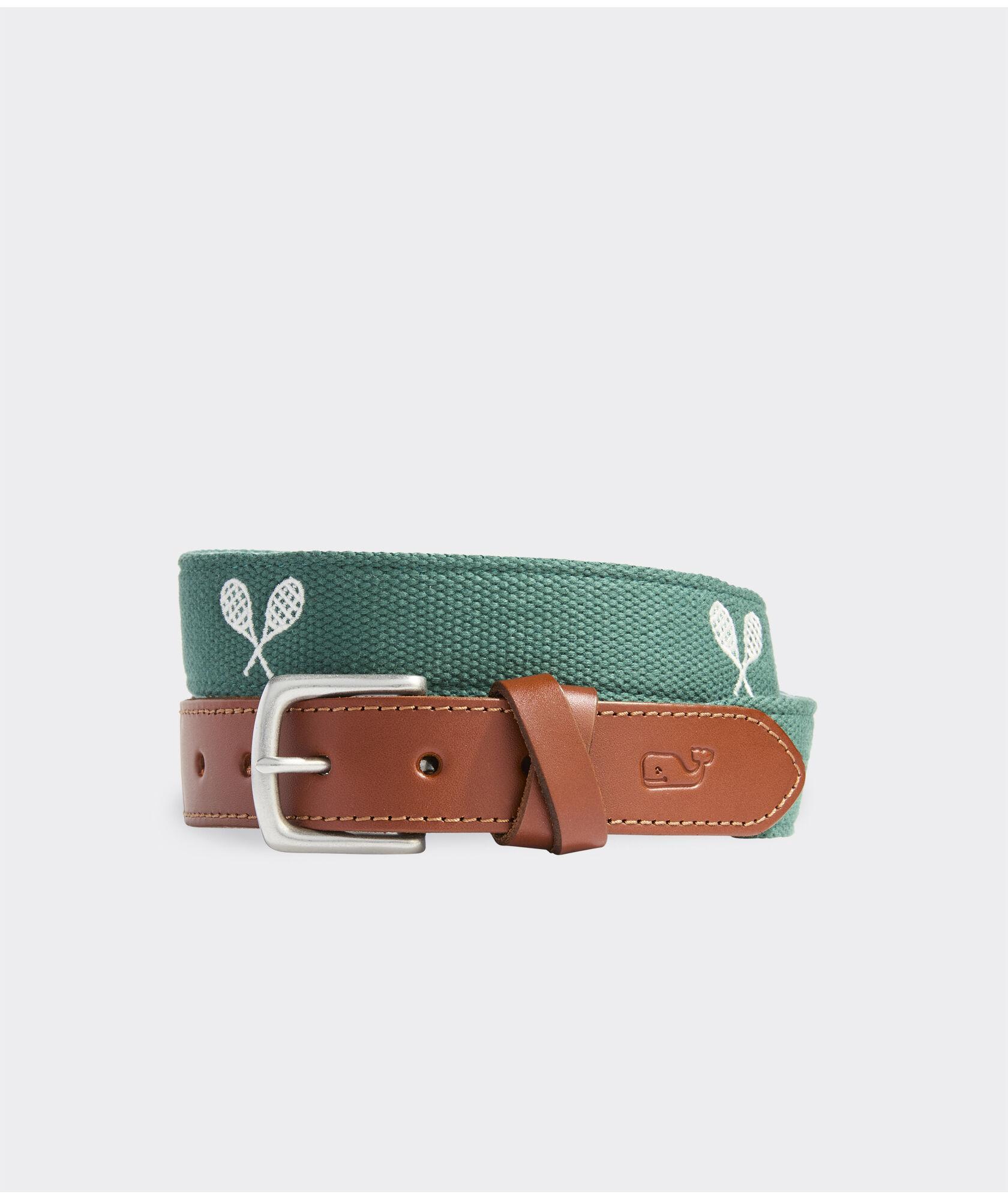 Tennis Racquet Embroidered Canvas Club Belt Product Image