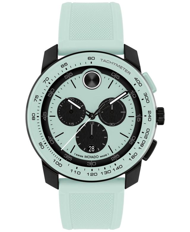 Movado Mens Swiss Chronograph Bold TR90 Light Blue Silicone Strap Watch 44mm - Blue Product Image