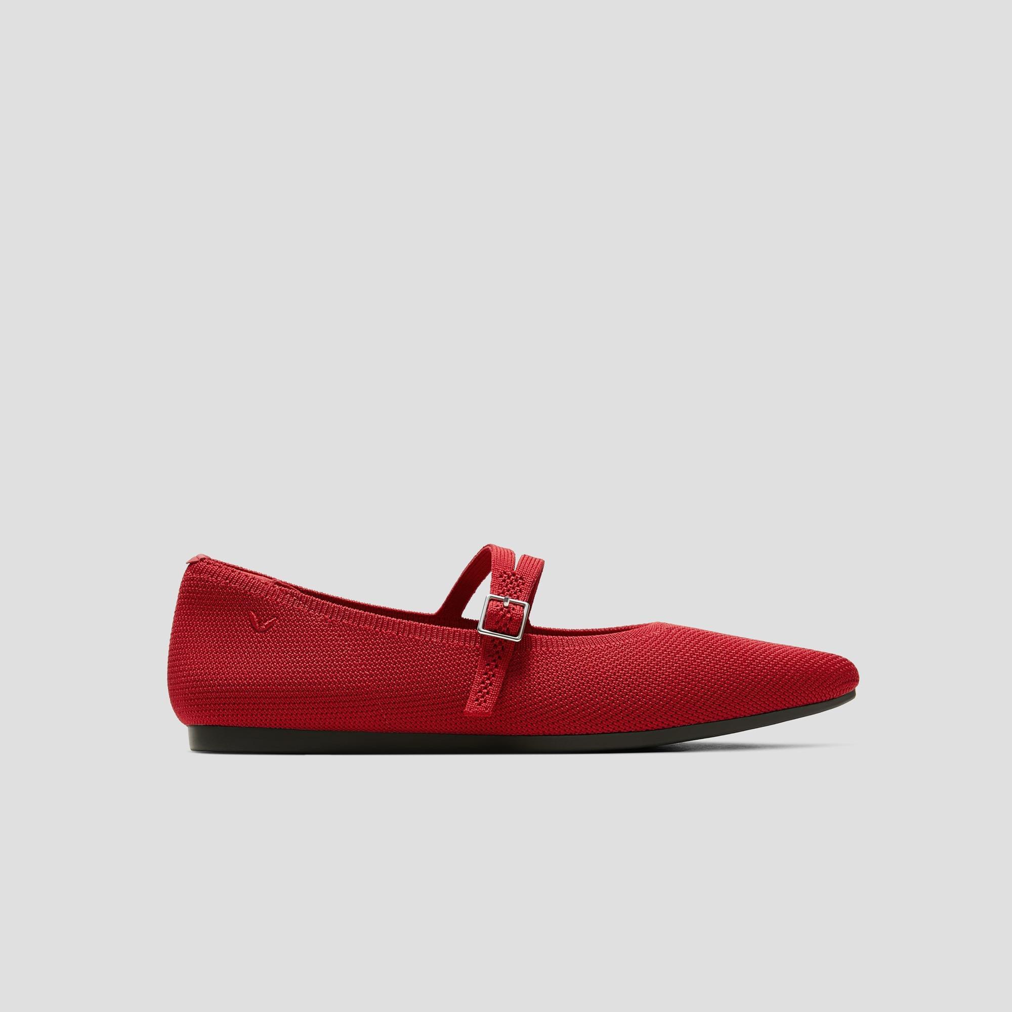 Pointed-Toe V-Strap Mary-Jane Flats (Aria Mary-Jane) Product Image