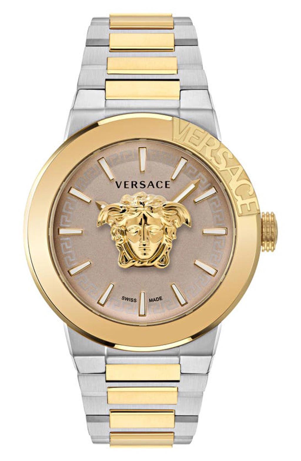 VERSACE Men's Swiss Medusa Infinite Two-tone Stainless Steel Bracelet Watch 47mm In Two Tone Product Image