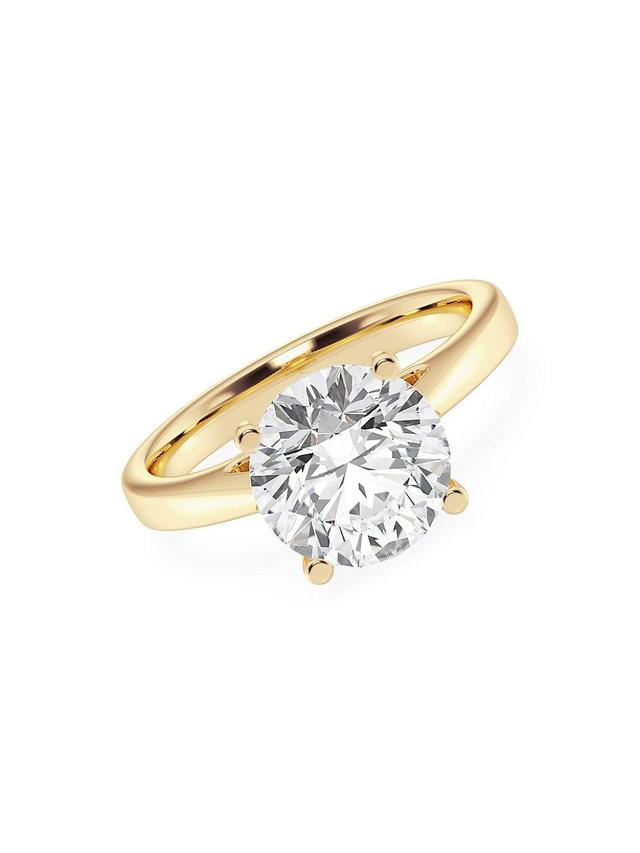 Womens 14K Yellow Gold & 3 TCW Lab-Grown Diamond Solitaire Engagement Ring Product Image