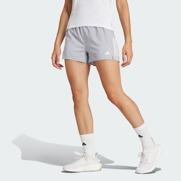 adidas Own the Run Shorts Halo Silver S 4 Womens Product Image