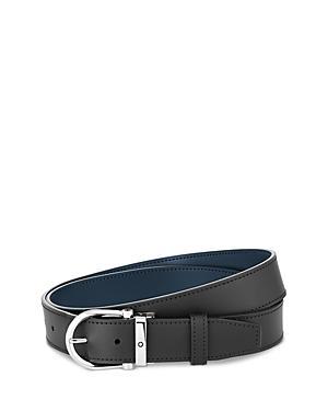 Mens Horseshoe Leather Stainless Steel Belt Product Image