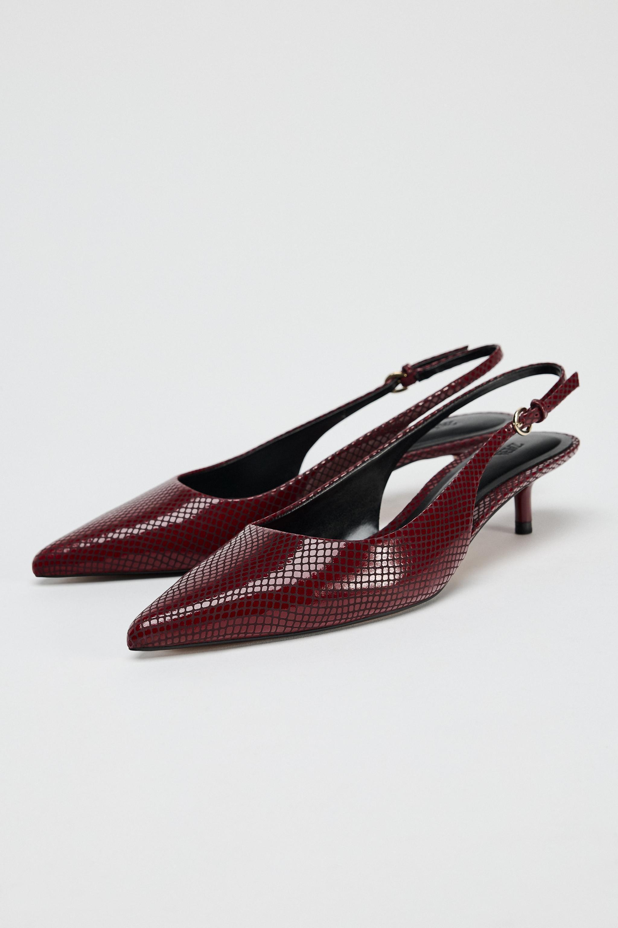 EMBOSSED LEATHER SLINGBACK HEELS LIMITED EDITION Product Image