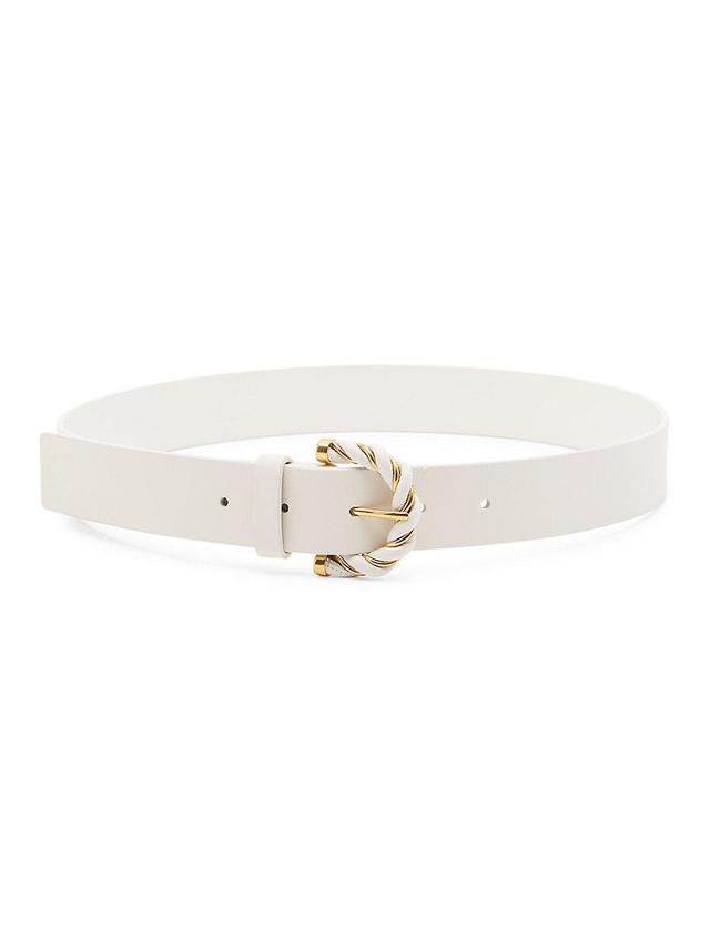 Womens Twisted-Buckle Leather Belt Product Image