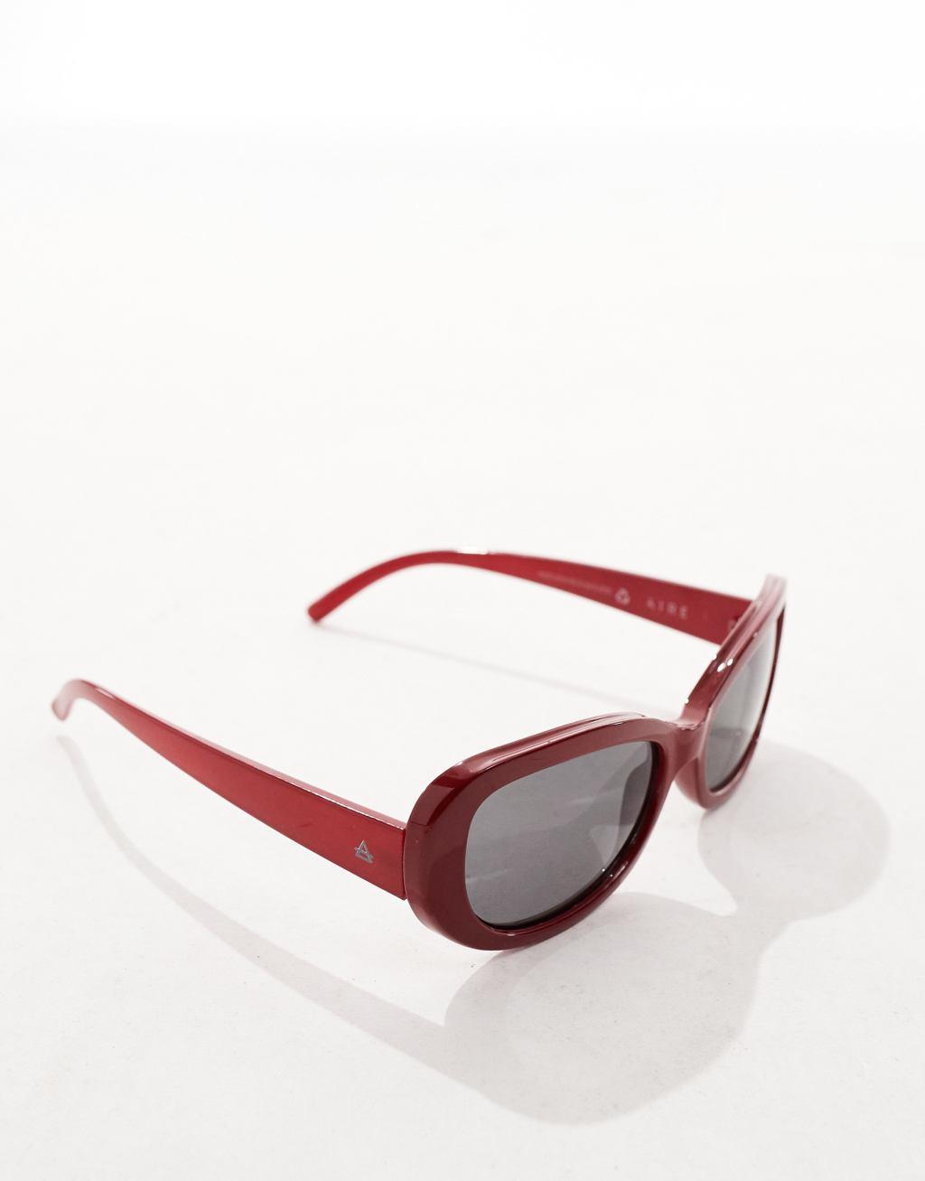 AIRE X ASOS apsis oval sunglasses in red with smoke lenses Product Image