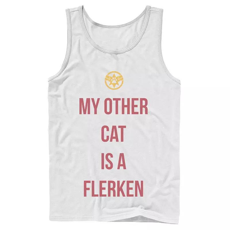 Mens Captain Marvel My Other Cat Is A Flerken Graphic Tank Grey Product Image