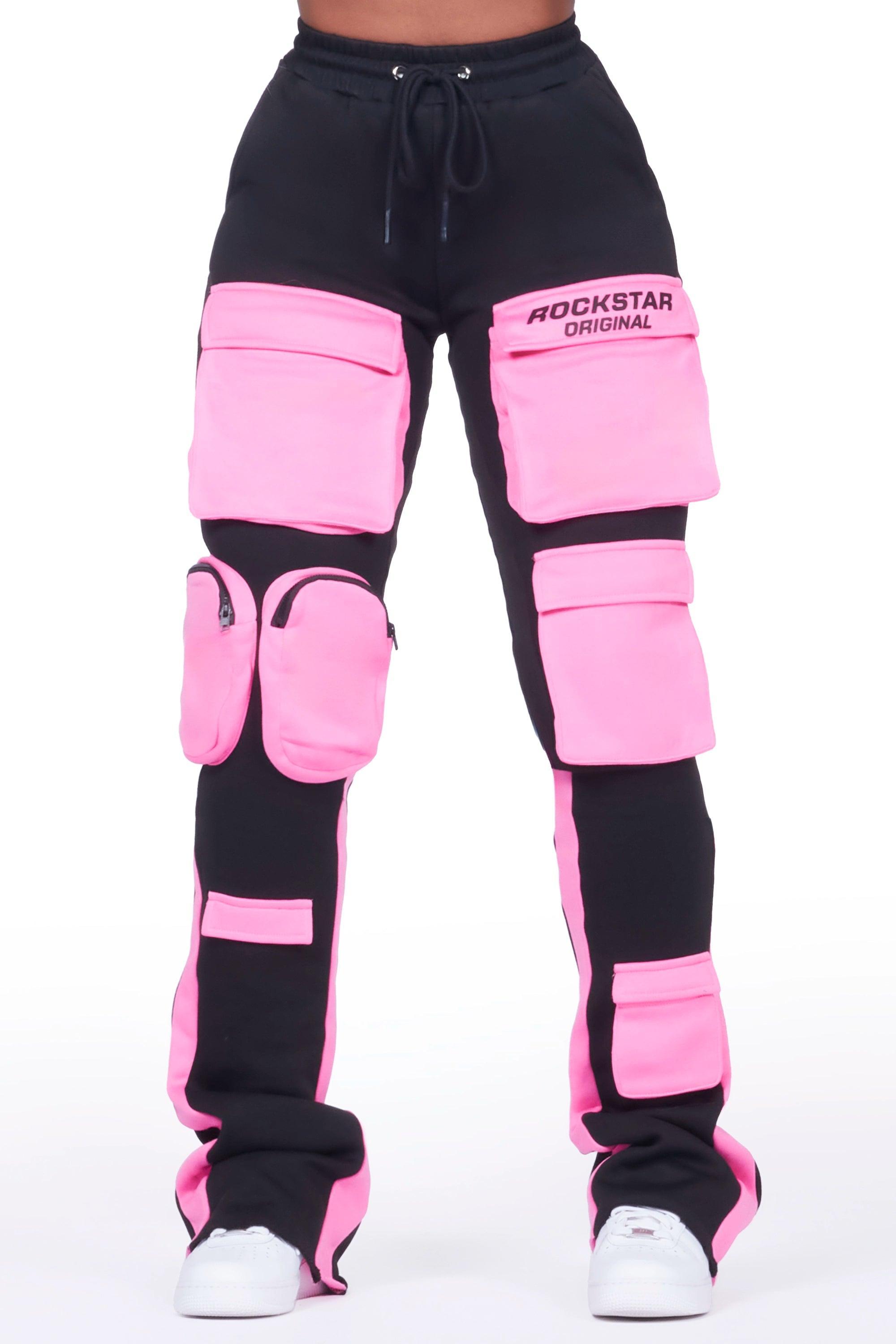 Norika Black Stacked Track Pant Female Product Image