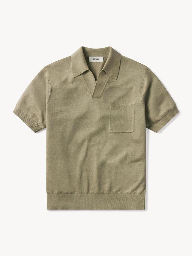 Farro Italian Slub Linen S/S Full Placket Polo Product Image