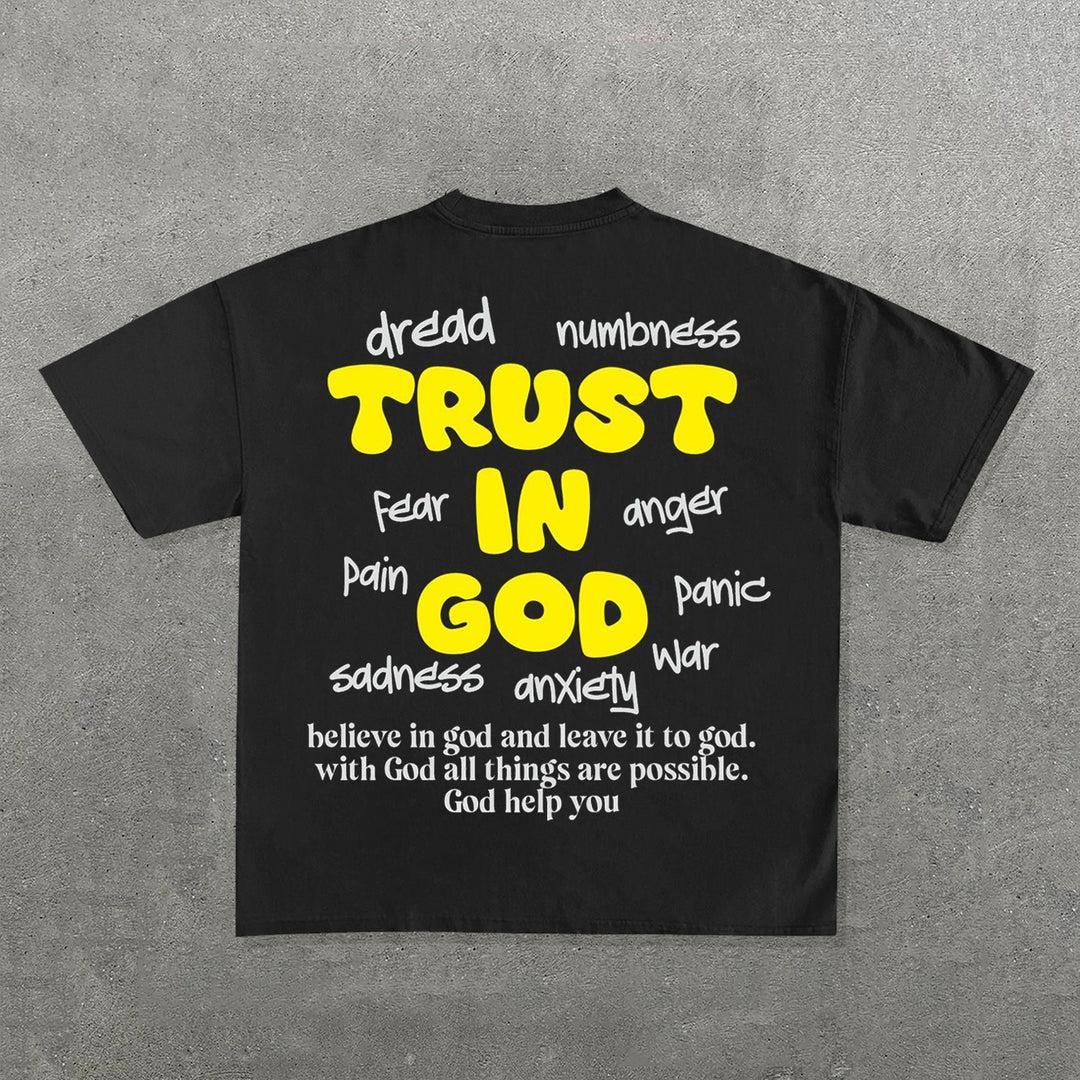 Vintage Trust In God Graphic Cotton T-Shirt Product Image