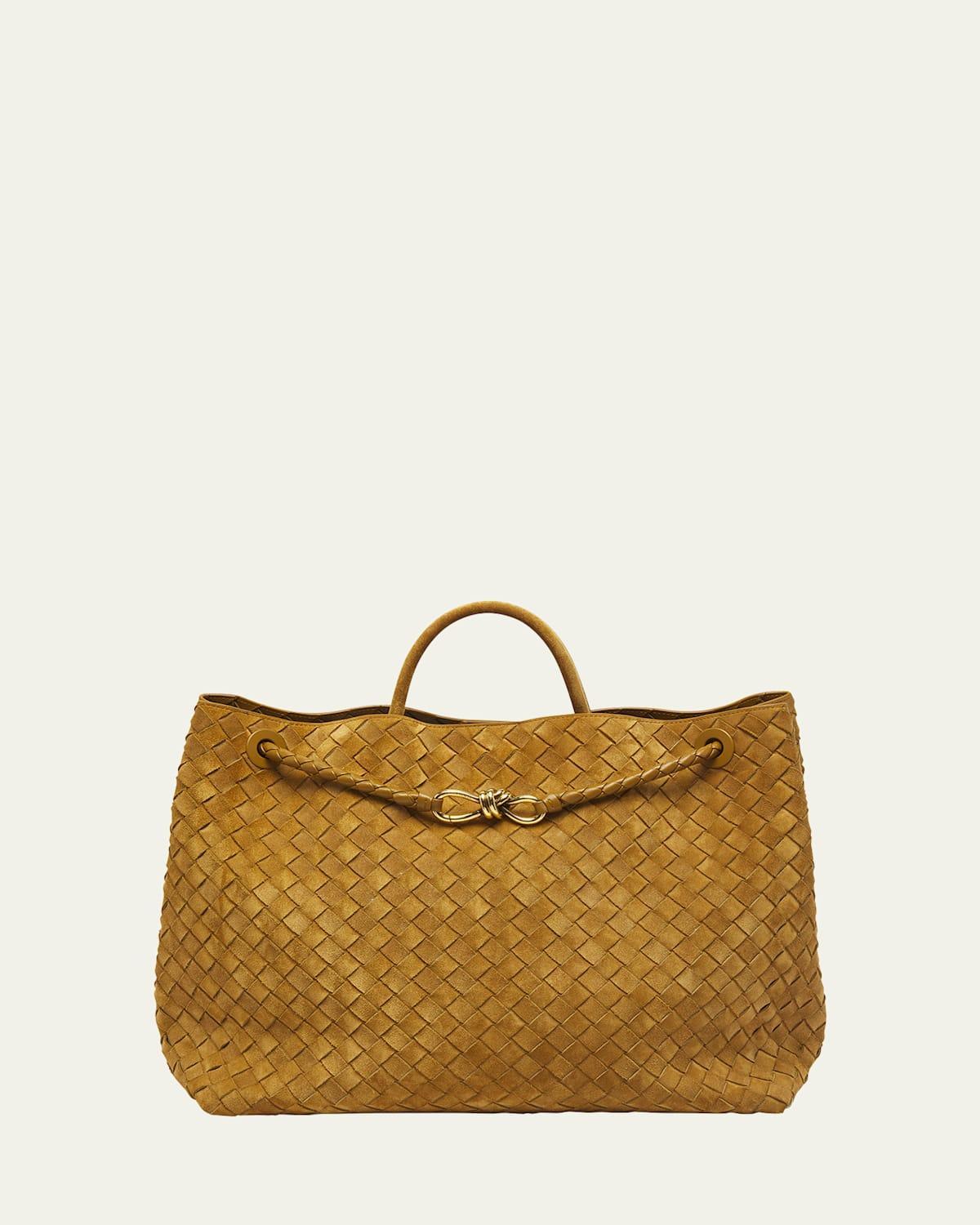 Bottega Veneta Andiamo Suede Large Woven Shoulder Bag Product Image