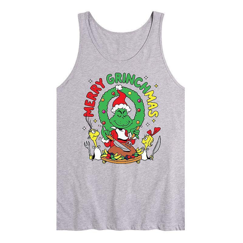 Mens Dr. Seuss The Grinch Grinchmas Graphic Tank Top Grey Gray Product Image