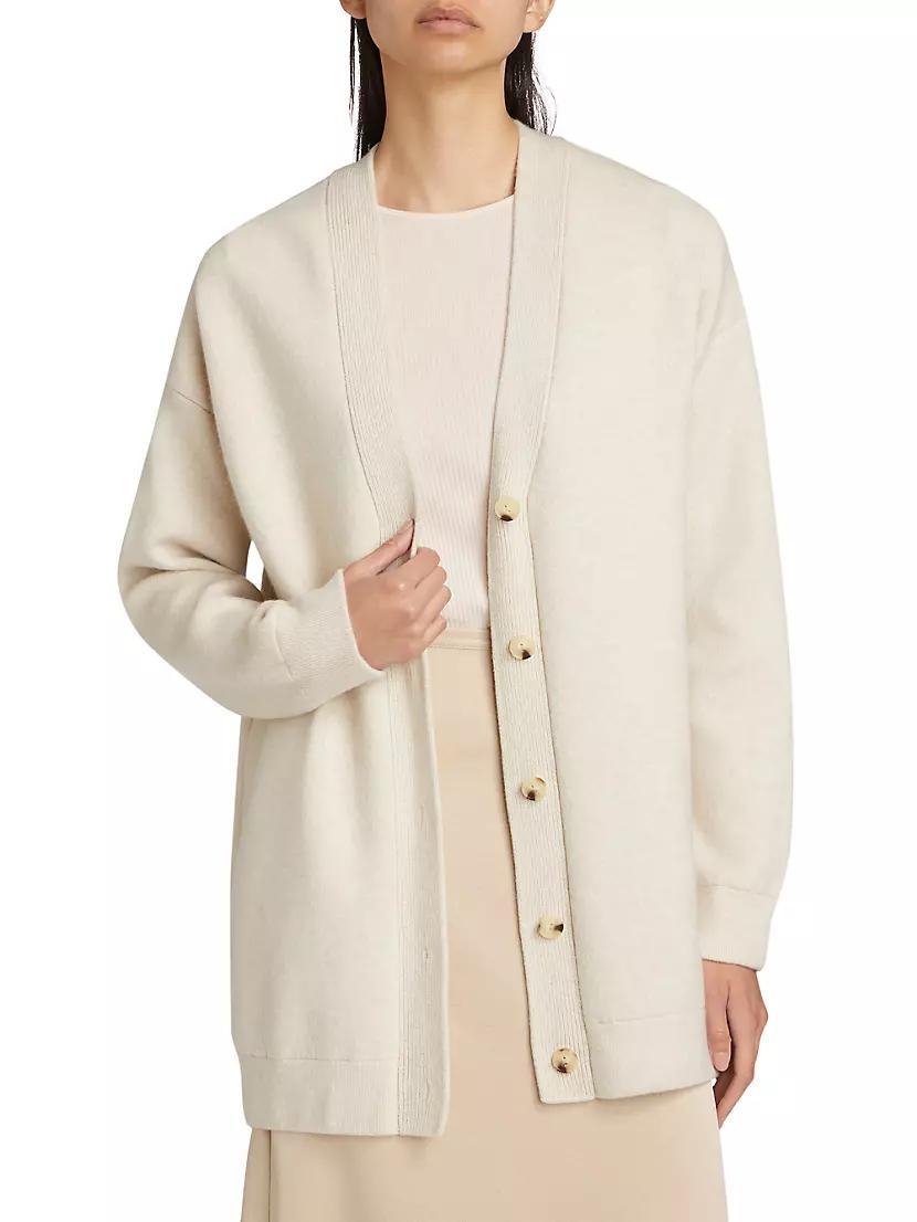 Oversized Double-Knit Wool-Cashmere Cardigan Product Image