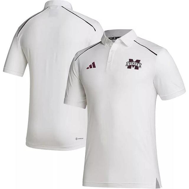 Mens adidas White Mississippi State Bulldogs Coaches AEROREADY Polo Product Image