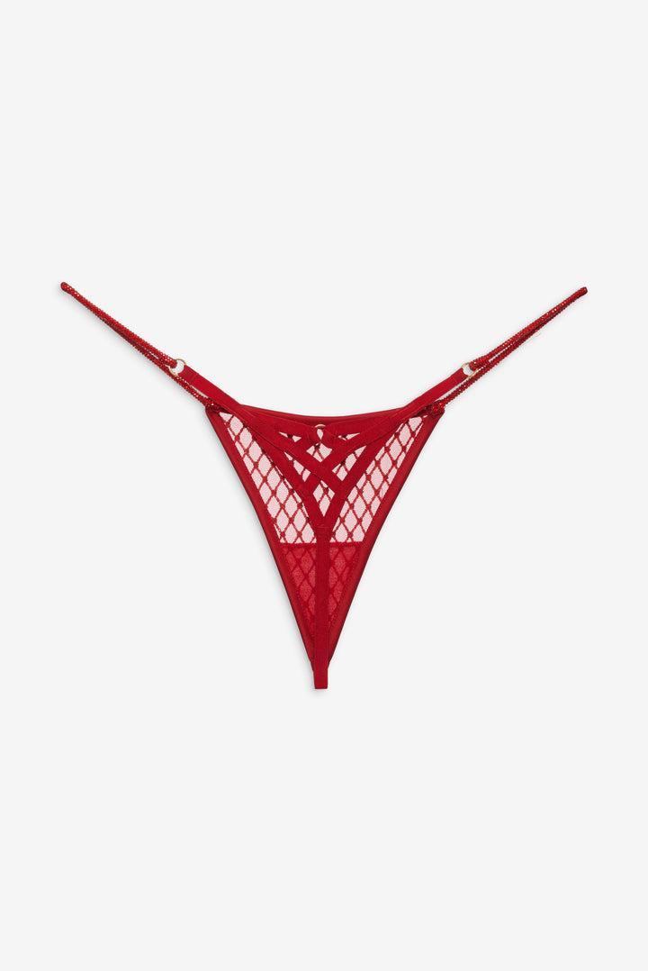 Glitter Thong Panty — Red Product Image