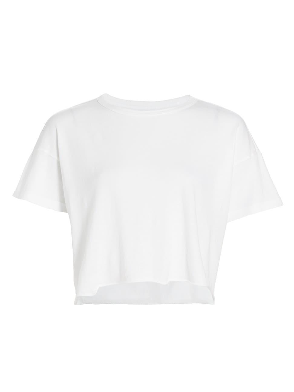 Womens Cotton Crewneck Crop T-Shirt Product Image