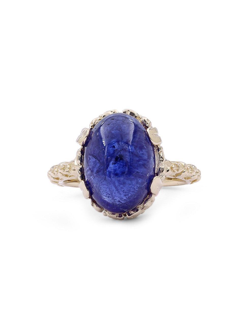 Womens Luxury 18K Yellow Gold & Tanzanite Ring Product Image