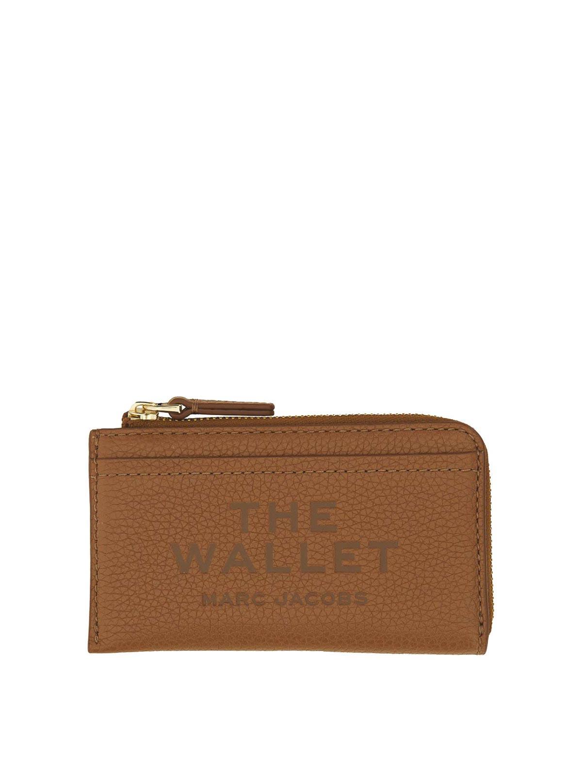 MARC JACOBS Leather Card Holder In Buff Product Image